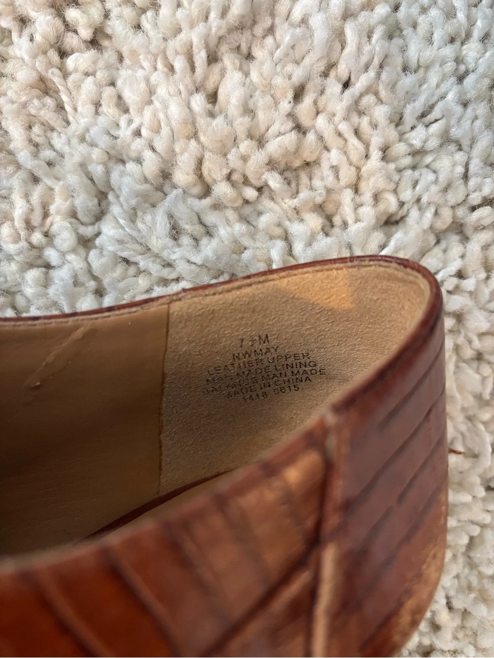 Nine West Brown Embossed Oxford Laced Heels Size 7.5